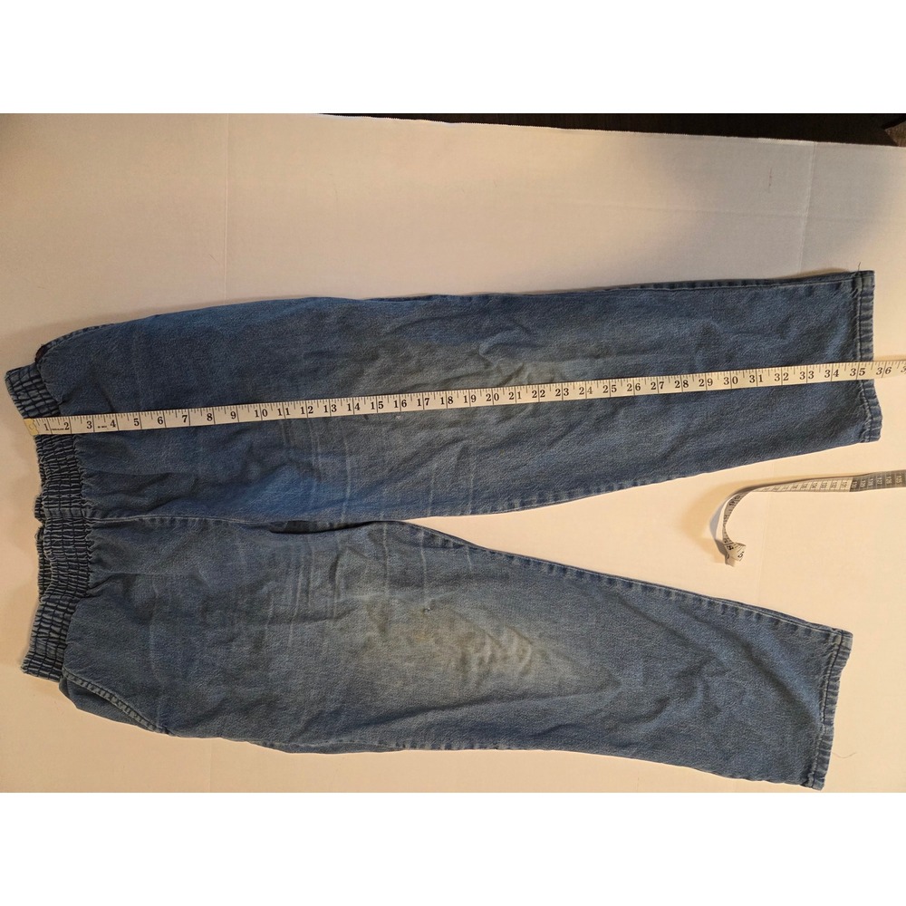 Vintage Chic Petite Womens Elastic Waist Denim Jeans Straight Leg Blue Size 16P - Picture 2 of 9